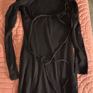 Fashion Nova Black Long-Sleeve Dress